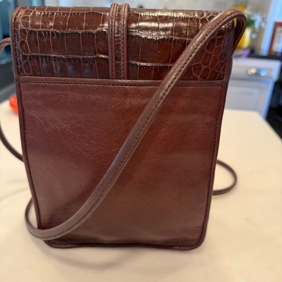 Vintage Brighton Leather Croc Embossed Crossbody Shoulder Handbag Purse EUC - Picture 4 of 16